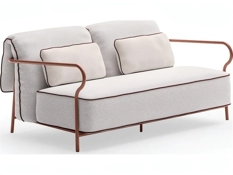 UnoPiu Salo Aluminum  Terracotta 2 Seat Sofa with Cushions
