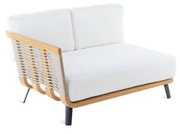 UnoPiu Welcome Teak Cord Right Corner Module Loveseat with Cushions
