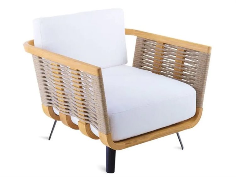 UnoPiu Welcome Teak Cord Armchair with Cushions