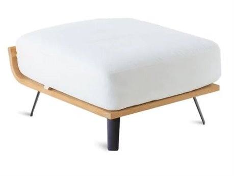 UnoPiu Welcome Teak Cord Pouf with Seat Cushion