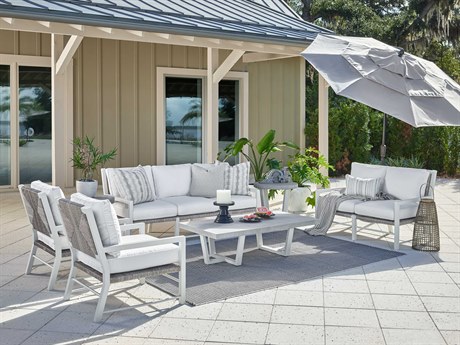 Coastal Living Outdoor Southbeach Wicker Concrete Lounge Set
