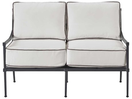 Coastal Living Outdoor Quick Ship Seneca Charcoal Aluminum Cushion Loveseat