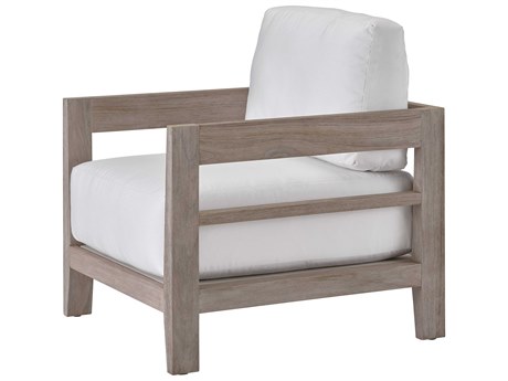 Coastal Living Outdoor Quick Ship La Jolla Weathered Teak Cushion Lounge Chair