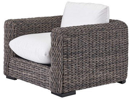Coastal Living Outdoor Quick Ship Montauk Tawney Wicker Cushion Lounge Chair