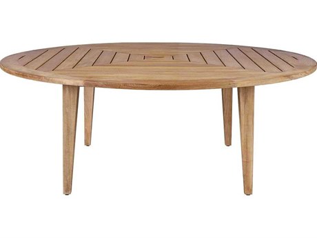 LUPA ROUND OUTDOOR SLATTED RECYCLED TEAK DINING TABLE