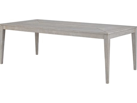 Coastal Living Outdoor Quick Ship La Jolla Weathered Teak Rectangular Dining Table with Umbrella Hole