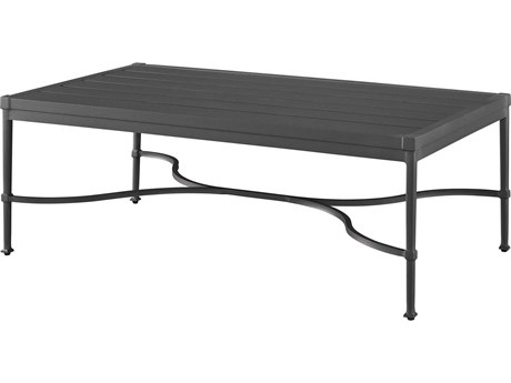 Coastal Living Outdoor Quick Ship Seneca Charcoal Aluminum Rectangular Coffee Table