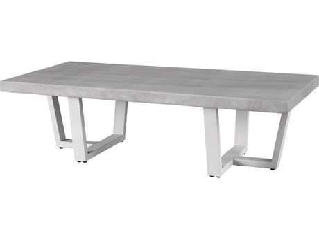 Coastal Living Outdoor Quick Ship South Beach Chalk Aluminum Rectangular Coffee Table