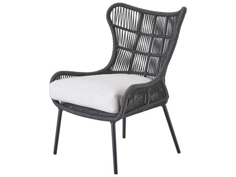 Coastal Living Outdoor Quick Ship Charcoal Rope Cushion Lounge Chair