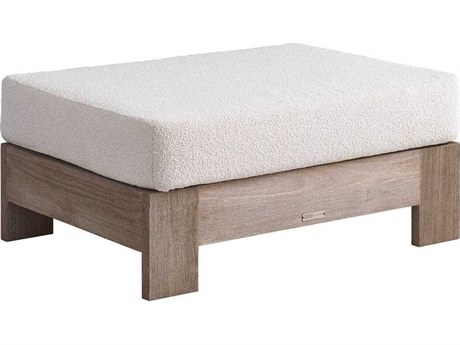 Coastal Living Outdoor Saratoga Wood Cushion Ottoman