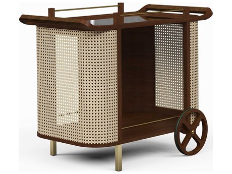 Urbia Modern Brazilian Neutral Brown Natural Bar Cart