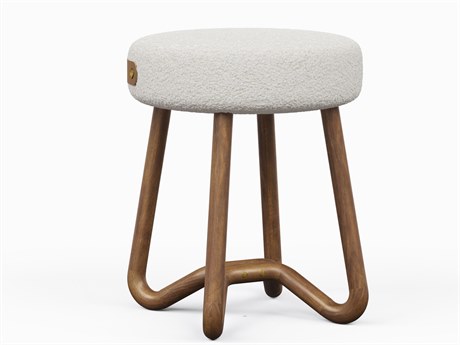 Urbia Modern Brazilian Loop Noodles Natural Nozes Caramel Brown Upholstered Accent Stool