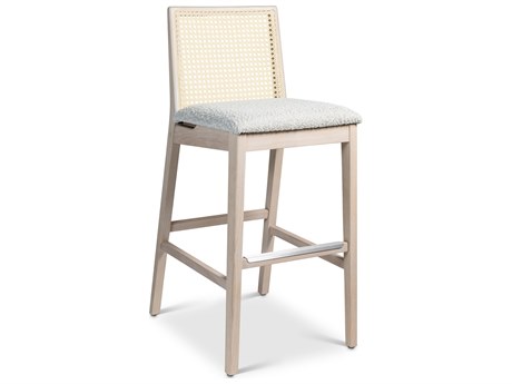 Urbia Modern Brazilian Nardia Crafted Glaze Nevoa Natural Upholstered Bar Stool