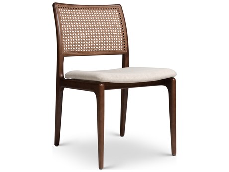 Urbia Modern Brazilian Charlotte Cane Side Chair Medley Ivory Seat Nogal Frame Nogal Cane Webbing