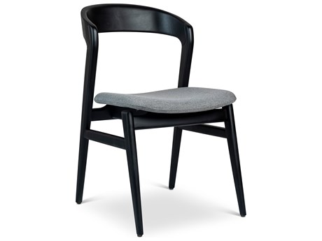 Urbia Modern Brazilian Velma Side Chair Essence Grey Seat Ebano Frame