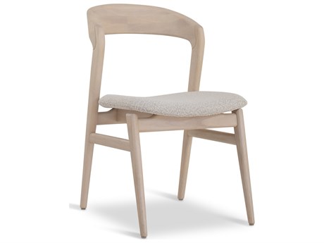 Urbia Modern Brazilian Velma Side Chair Boucle Crafted Glaze Seat Nevoa Frame