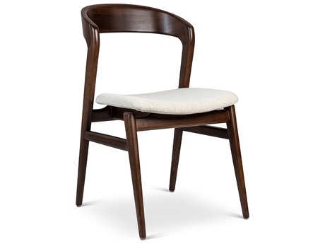 Urbia Modern Brazilian Velma Side Chair Medley Ivory Seat Nogal Frame