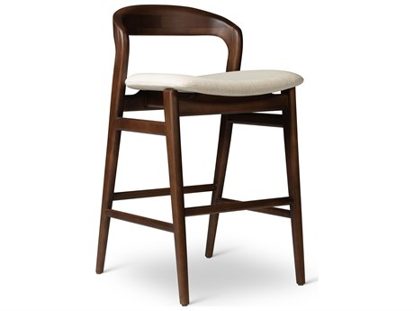 Urbia Modern Brazilian Velma Counter Stool Medley Ivory Seat Nogal Frame