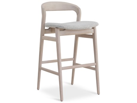 Urbia Modern Brazilian Velma Bar Stool Boucle Crafted Glaze Seat Nevoa Frame