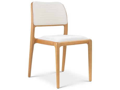 Urbia Modern Brazilian Chloe Solid Wood Beige Upholstered Side Dining Chair