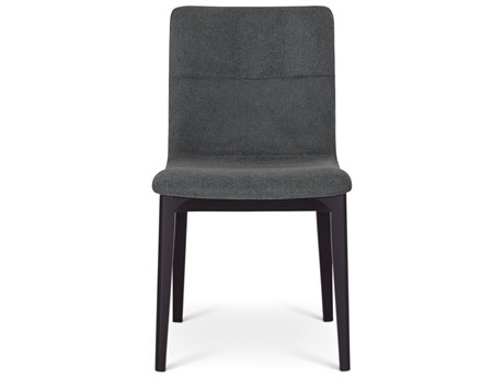 Urbia Modern Brazilian Oak Wood Black Upholstered Armless Dining Chair