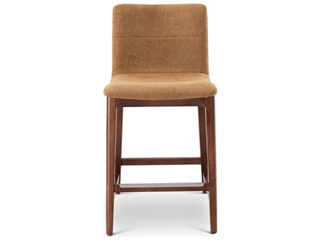 Urbia Modern Brazilian Jackpot Terracotta Nogal Upholstered Oak Wood Counter Stool