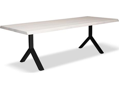 Urbia Brooks Dining Table Y Base White Wash Top Black Base