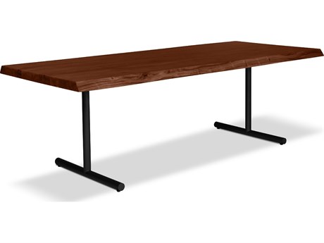Urbia Brooks Dining Table T Base Americano Top Black Base