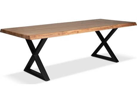 Urbia Brooks Dining Table Base Teak Top Black Base