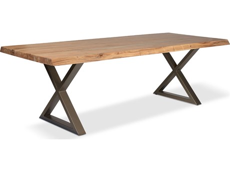 Urbia Brooks Dining Table Base Teak Top Brass Base