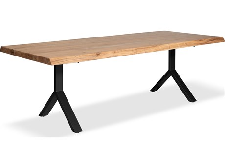 Urbia Brooks Dining Table Y Base Teak Top Black Base