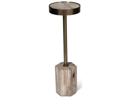 Urbia Relique Dinah Drink Table Brass Frame Natural Light Top