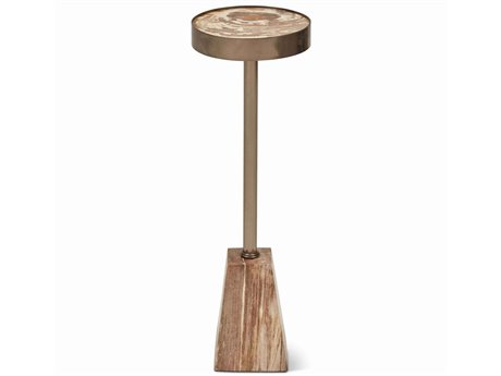 Urbia Relique 8" Round Wood Black Nickel End Table