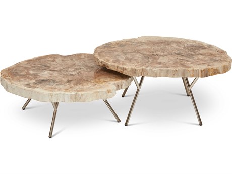 Urbia Relique Wood Natural Light Polished Stainless Steel End Table