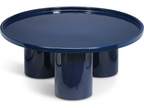 Urbia Eclat Sofia Enamel Round Metal Navy Coffee Table