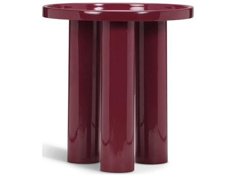Urbia Eclat Sofia Enamel Round Metal Plum End Table