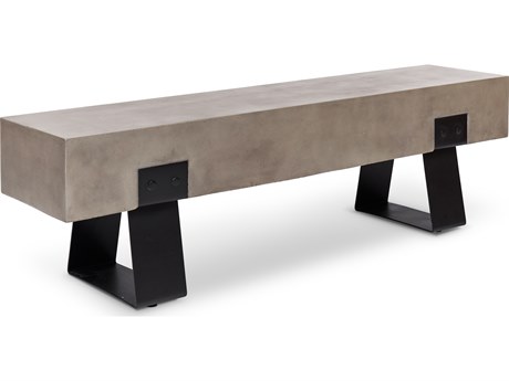 Urbia Industrial Concrete Dark Grey Black Accent Bench