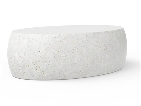 Urbia Outdoor Mixx Ivory Terrazzo Concrete Oval Coffee Table