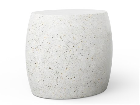 Urbia Outdoor Mixx Ivory Terrazzo Concrete Round End Table