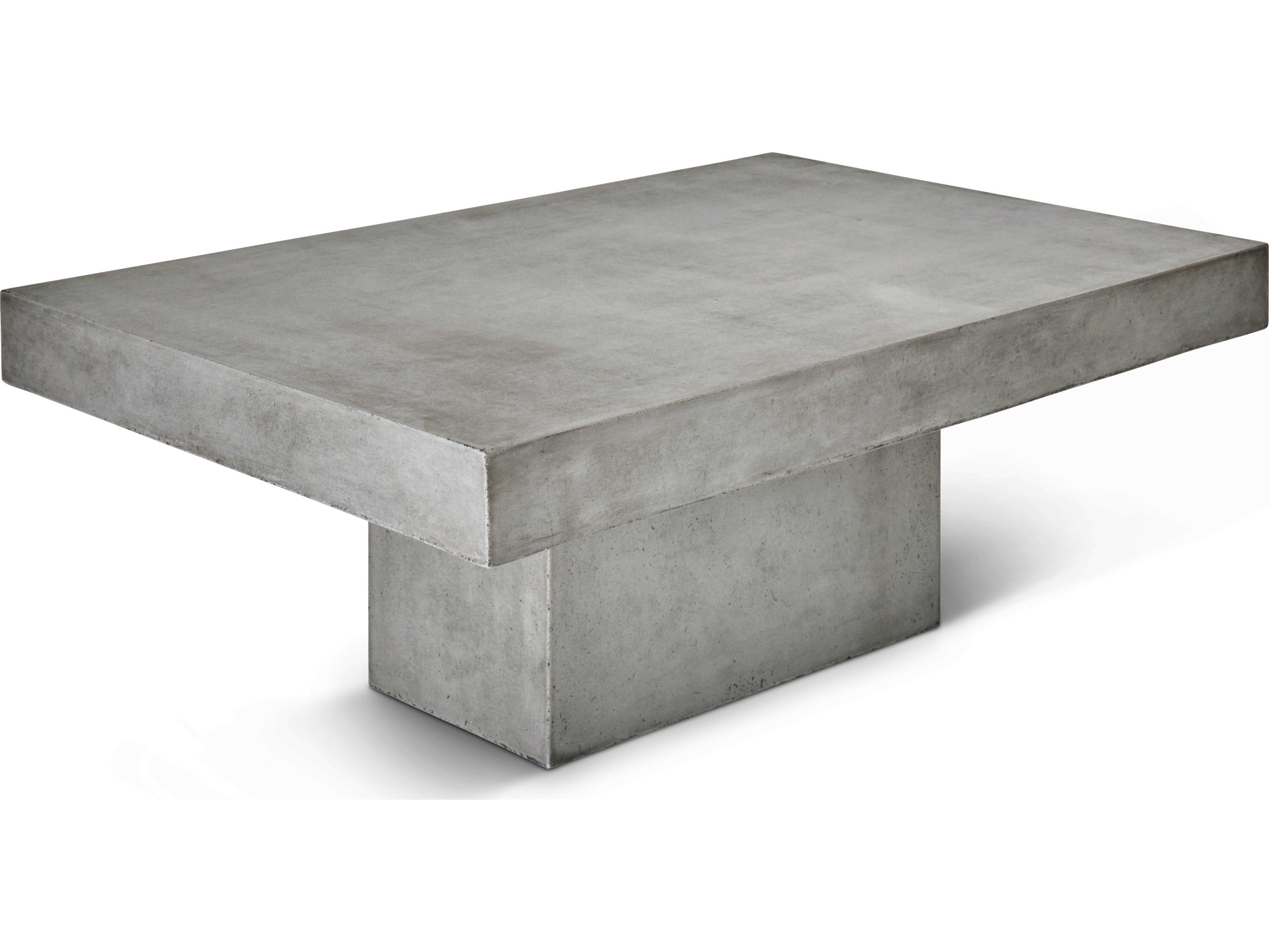 Urbia Outdoor Una Dark Grey 47'' Wide Concrete Rectangular Coffee Table