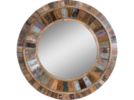 Uttermost Jeremiah Round Wood Wall Mirror