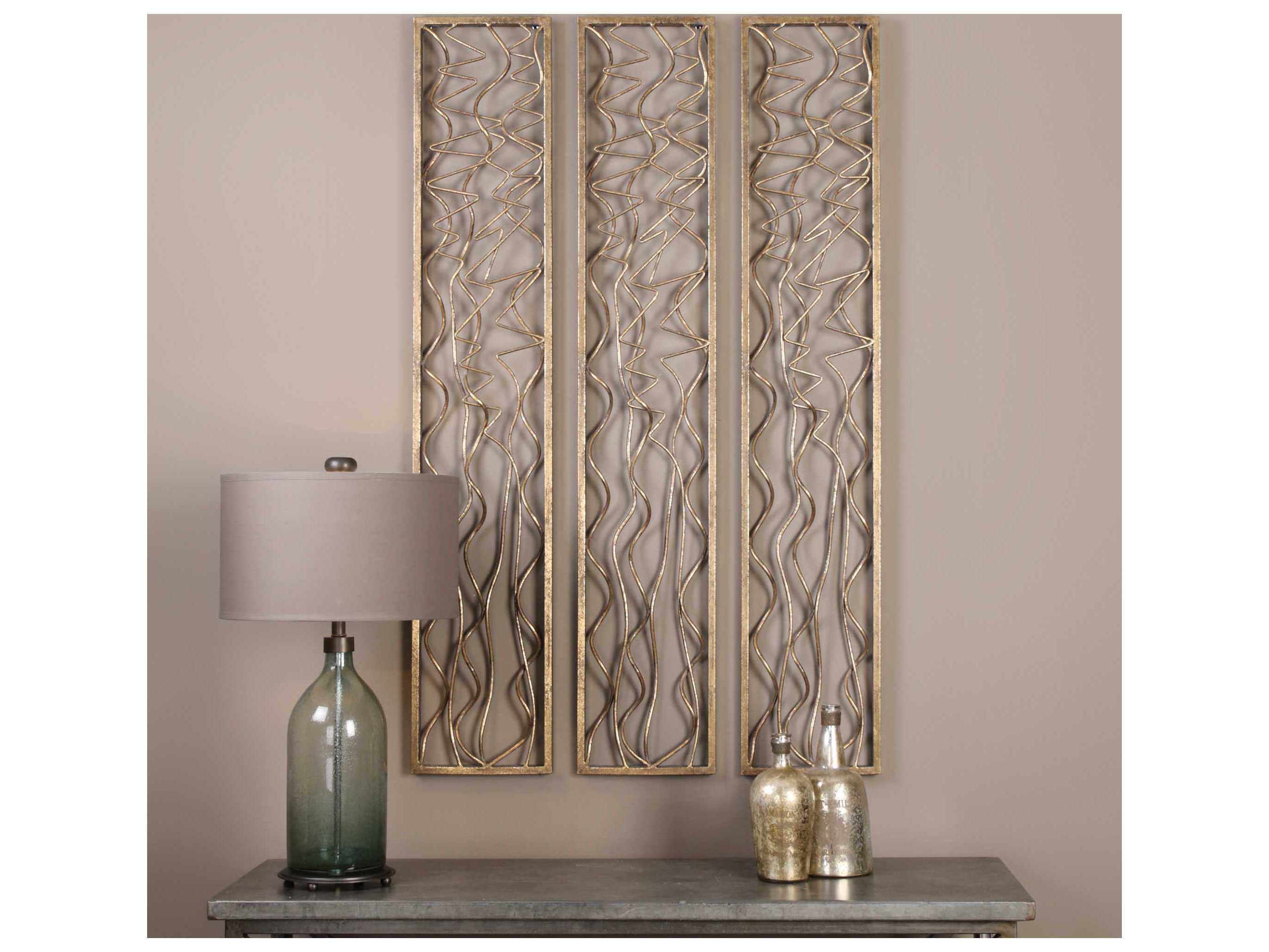 Uttermost Scribble Aged Gold Leaf Wall Panel UT04059