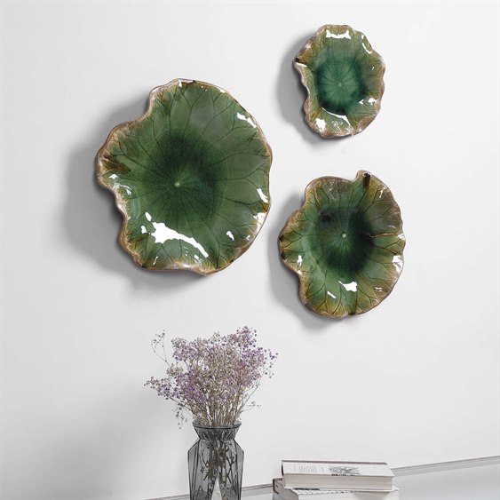 Uttermost Abella Green Ceramic Wall Decor (Set of 3) UT04247