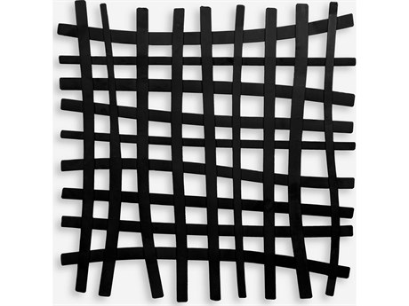Uttermost Gridlines Matte Black Metal Wall Art