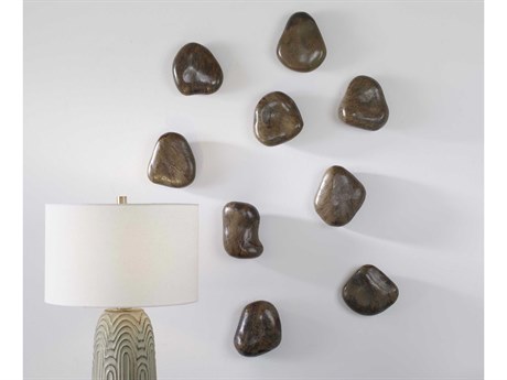 Uttermost Pebbles Walnut 3D Wall Art Set of 9