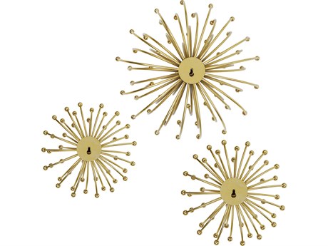 Uttermost Aga Plated Gold Metal Wall Art Set of 3