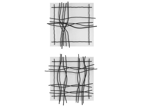 Uttermost Genesis Black / White Metal Wall Art Set of 2