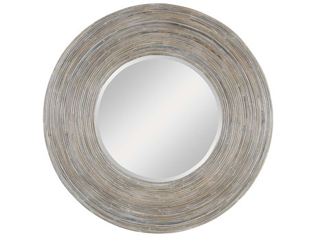Uttermost Vortex White Washed Round Wall Mirror