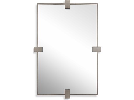 Uttermost Bateau Plated Brushed Gunmetal Rectangular Wall Mirror
