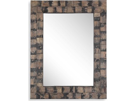 Uttermost Burke Weathered Black Rectangular Wall Mirror